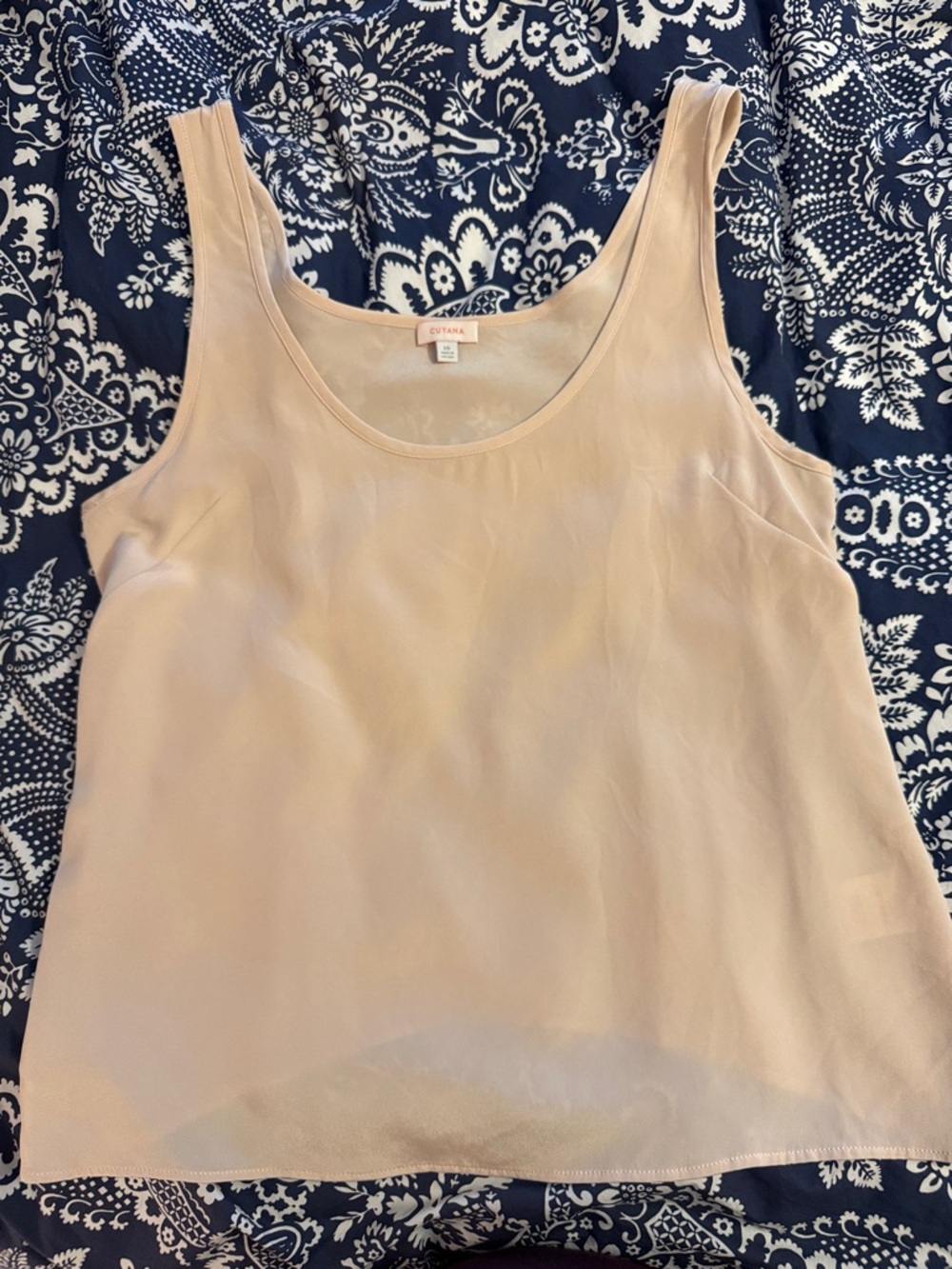 Cuyana Blush Scoop Neck Silk Tank